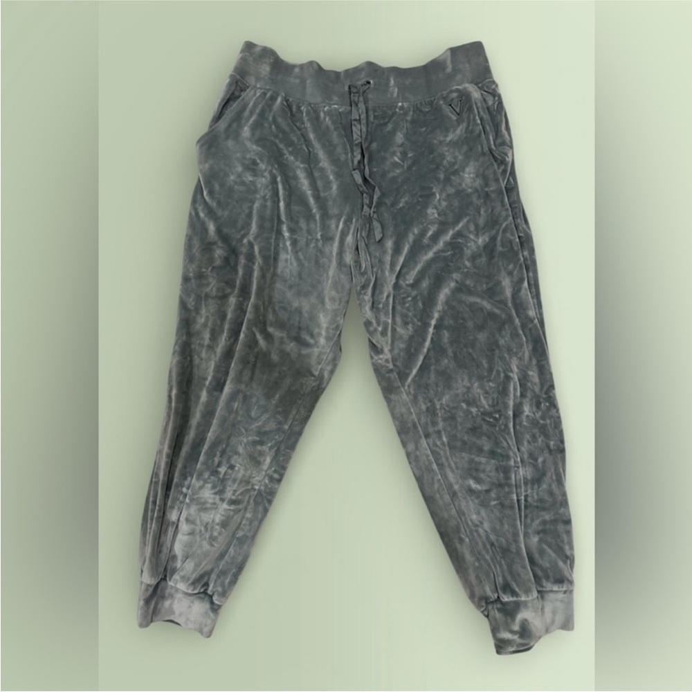 Victoria’s Secret Velour Joggers XL Sage Green Lounge Pants Soft Cozy Athleisure - Picture 2 of 5